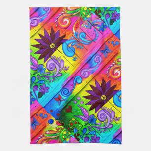 70's hippie groovy tea towel