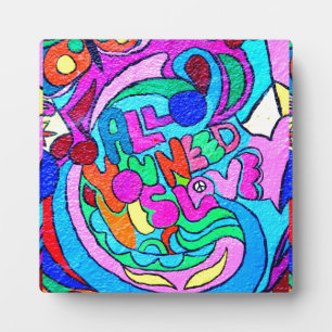 70's hippie peace love plaque