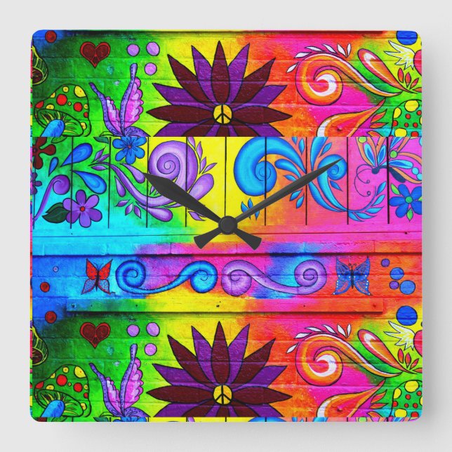 70's hippie psychedelic clock (Front)