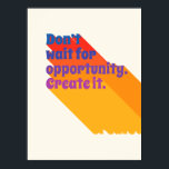 70s Inspirational Quote Retro Blue Red Yellow Pop Poster<br><div class="desc">Customizable motivational quote in colorful 70s retro pop text effect style in blue,  purple,  red,  orange and dark yellow.</div>