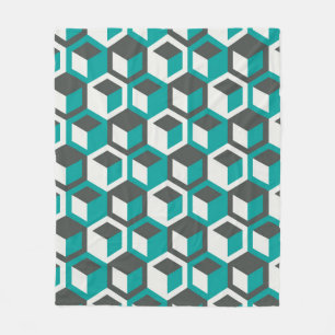 70s inspired abstract retro geometric seamless pat fleece blanket