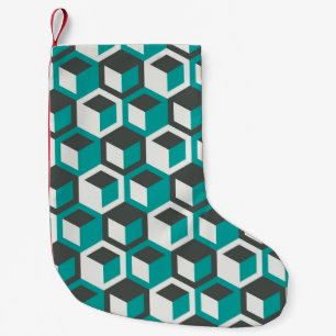 70s inspired abstract retro geometric seamless pat small christmas stocking