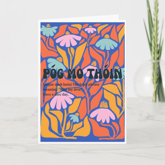 70s inspired irish Póg mo thóin  Card (Front)
