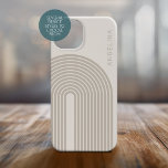 70s Inspired Line Art - Neutral Rainbow Arch iPhone 16 Case<br><div class="desc">A boho design with a striped pattern and circular shapes in subtly tan colours. A bold yet minimal design with an optional area to add text.</div>
