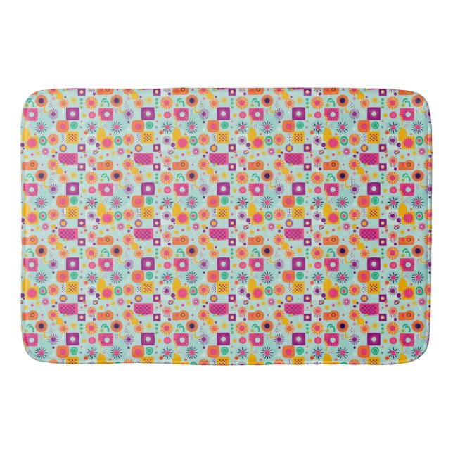 70s-Inspired Retro Bath Mat – Funky & Functional (Front)