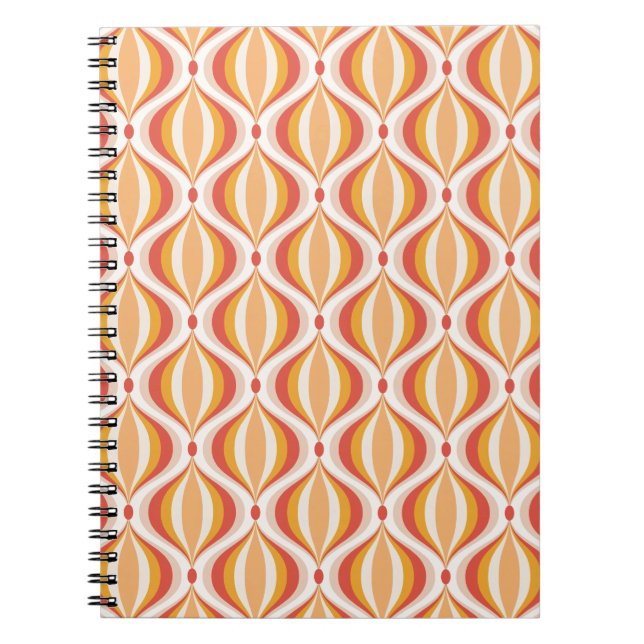 70s nostalgia notebook groovy optical pattern (Front)