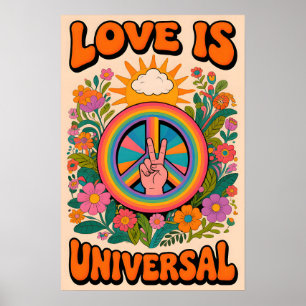 70s Peace symbol  Pop Art Poster