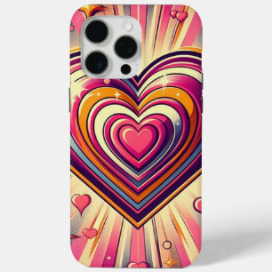 70s pop art heart/Valentines iPhone 15 Pro Max Case