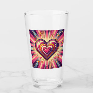 70s pop art heart/Valentines  Glass