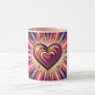 70s pop art heart/Valentine's Mug