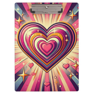 70s pop art heart/Valentine's  Mug Clipboard