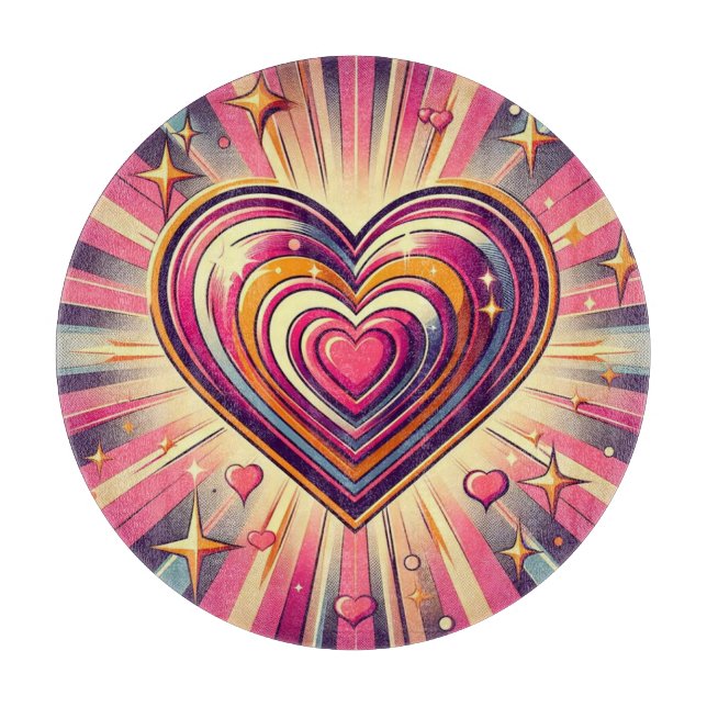 70s pop art heart/Valentine's  Mug Cutting Board (Front)