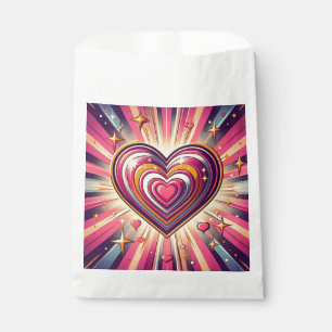 70s pop art heart/Valentine's Mug Favour Bags