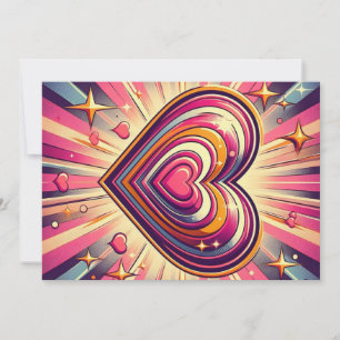 70s pop art heart/Valentine's Mug Holiday Card