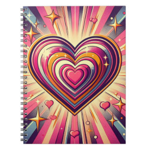 70s pop art heart/Valentines Notebook