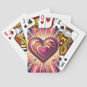 70s pop art heart/Valentines  Playing Cards