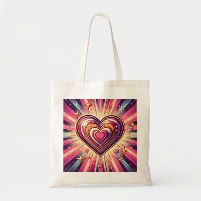 70s pop art heart/Valentines  Tote Bag (Front)