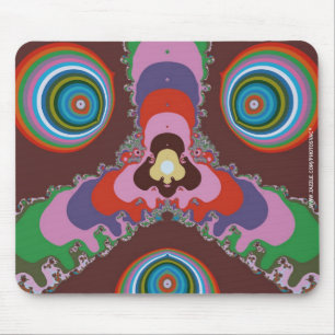 70s Psychedelic Pattern Retro Art Mouse Pad