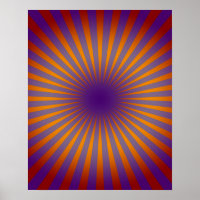 70s Purple Orange Star Burst Wall Art