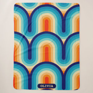 70s Rainbow Curves Sherpa Blanket