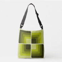 70s Rainbow Squares Monochrome Green