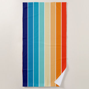 70s Rainbow Stripes Beach Towel