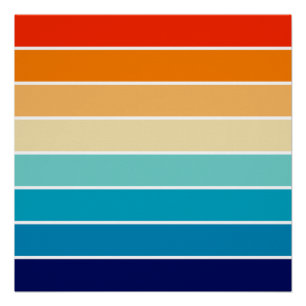 70s Rainbow Stripes Poster