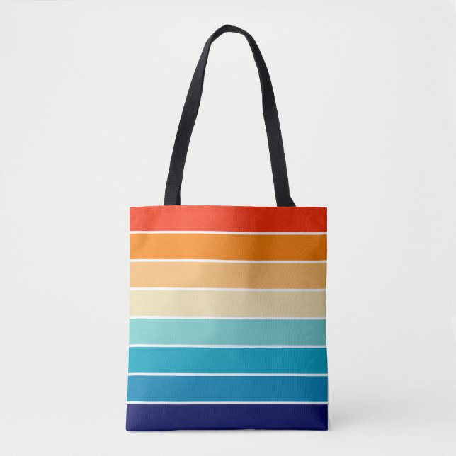 70s Rainbow Stripes Tote Bag (Front)