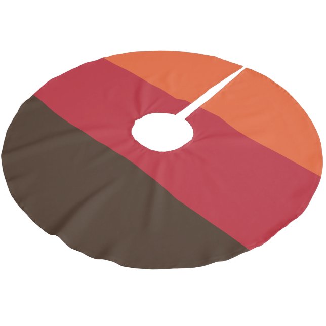 70s Retro 3 Striped Vintage Colour Pattern Brushed Polyester Tree Skirt (Angled)