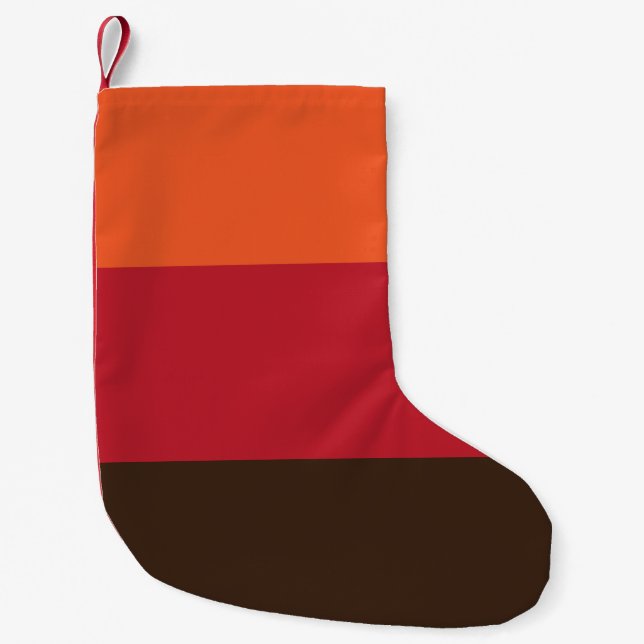 70s Retro 3 Striped Vintage Colour Pattern Small Christmas Stocking (Front)