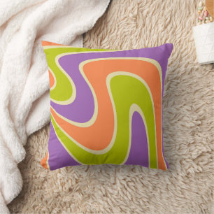70s Retro Abstract Lava Design Cushion