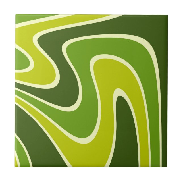 70s Retro Abstract Lava Design Tile (Front)