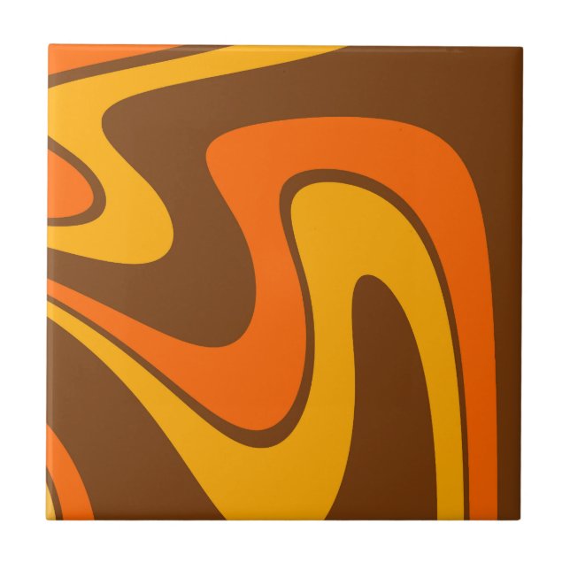 70s Retro Abstract Lava Design Tile (Front)