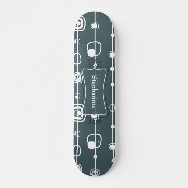70's Retro Blue Square Comp Skateboard (Front)