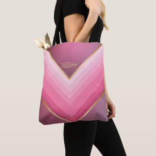70s Retro Chic Pink And Gold Personalised Tote Bag
