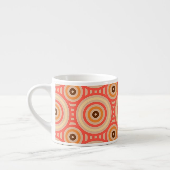 70s Retro Circular Geometric Pattern Espresso Cup (Left)