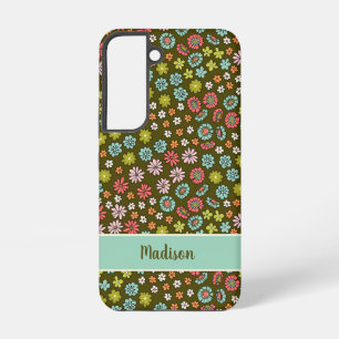 70s Retro Floral Personalised Samsung Galaxy Case