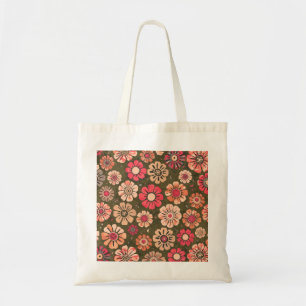 70s Retro Flower Pattern Tote Bag