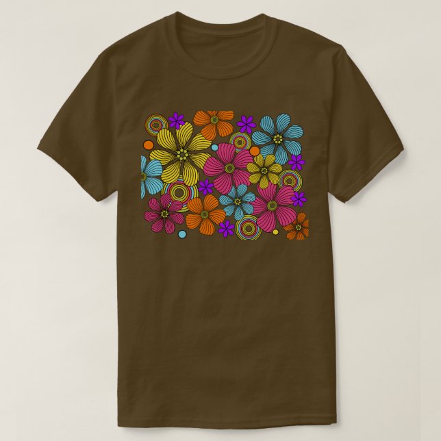 70s Retro Flower power Design T-Shirt (Design Front)