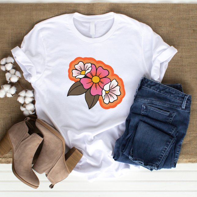 70's Retro Flowers Women's Basic T-shirt (Creator Uploaded)