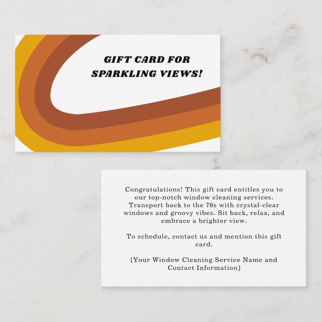 70s retro gift certificate (Front/Back)