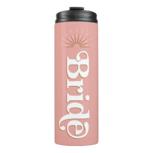 70's Retro Groovy Hippie Blush Bride Travel Mug