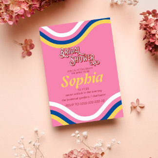70S RETRO groovy hippie BRIDAL SHOWER Invitation
