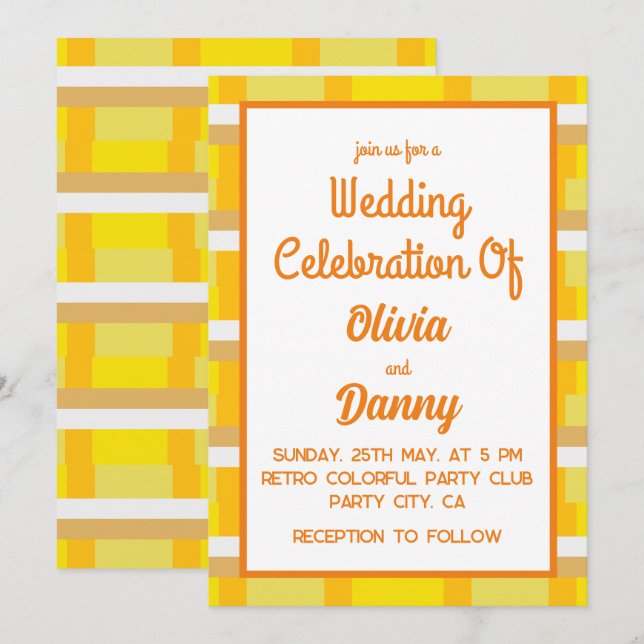 70s Retro Groovy Seventies 70s Wedding Invitation (Front/Back)
