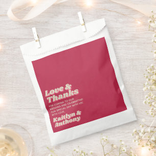 70's Retro Groovy Viva Magenta Wedding Favour Bags