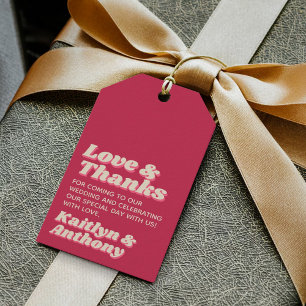 70's Retro Groovy Viva Magenta Wedding Gift Tags
