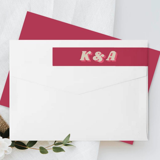 70's Retro Groovy Viva Magenta Wedding Wrap Around Label (Creator Uploaded)