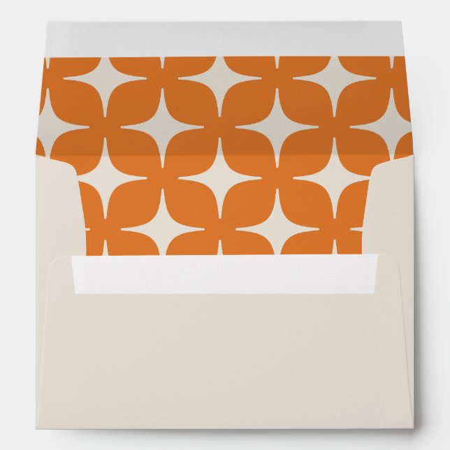 70s Retro Groovy Wedding Orange Envelope (Back (Bottom))