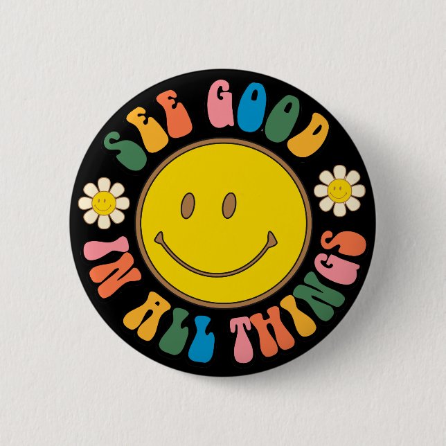 70s Retro Hippie Sublimation Bundle Button (Front)