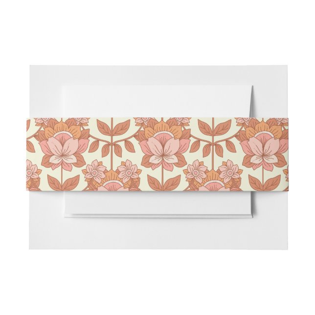 70s Retro Inspired Wedding Invitation Belly Band (Front Example)
